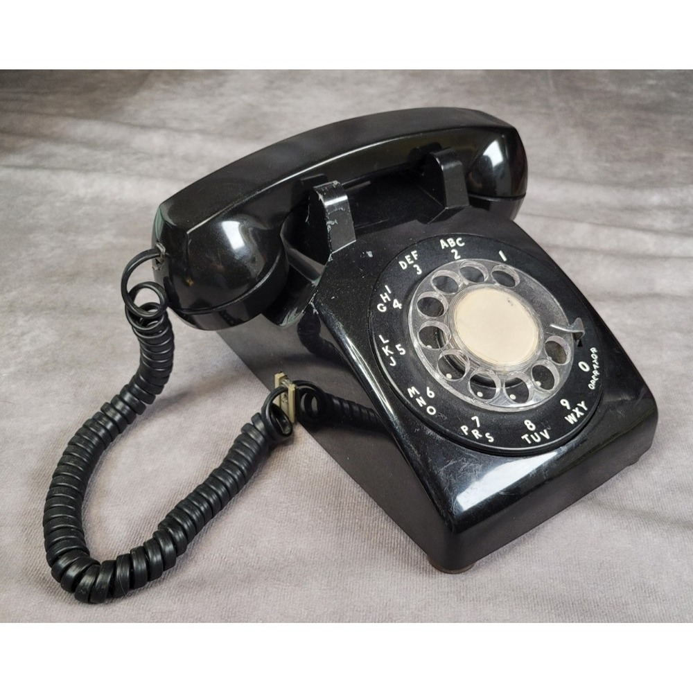 Vintage Bell System Rotary Desk Telephone Black Western Electric *Untested*AS IS